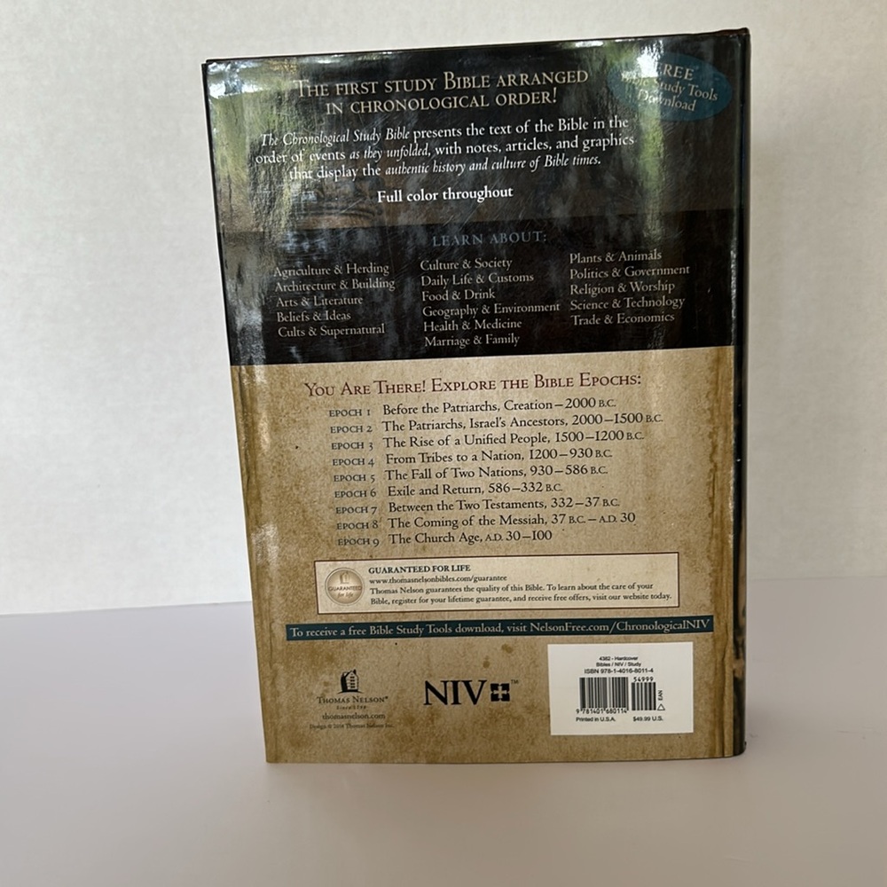 NIV, Chronological Study Bible Hardcover NWT - Picture 3 of 11